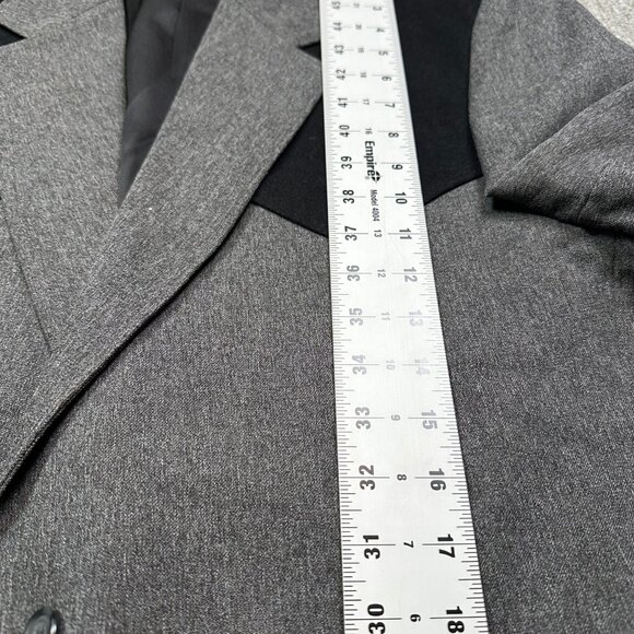 Circle S Men's Boise Western Suit Coat Grey Black Goth Cowboy Size 44R - Picture 5 of 7